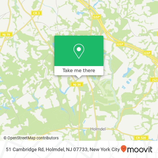 Mapa de 51 Cambridge Rd, Holmdel, NJ 07733