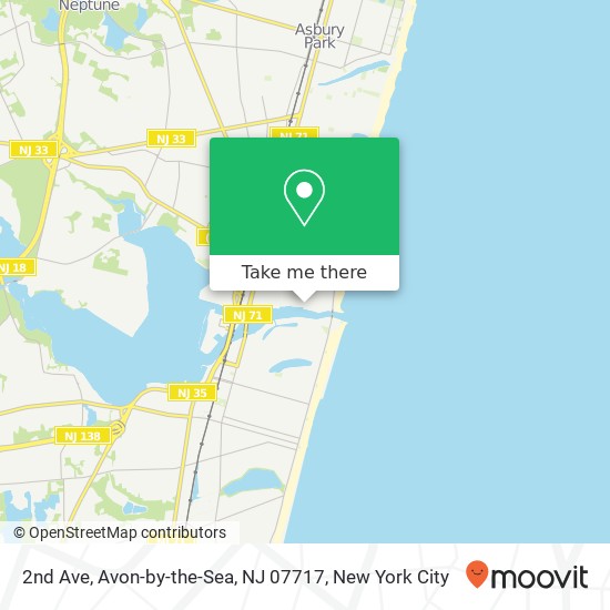 Mapa de 2nd Ave, Avon-by-the-Sea, NJ 07717