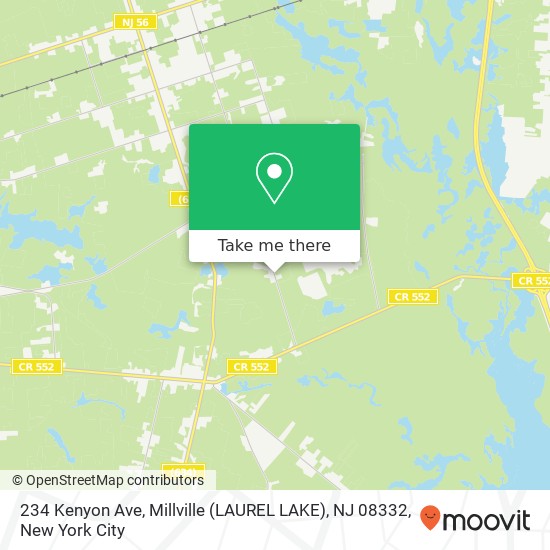 Mapa de 234 Kenyon Ave, Millville (LAUREL LAKE), NJ 08332