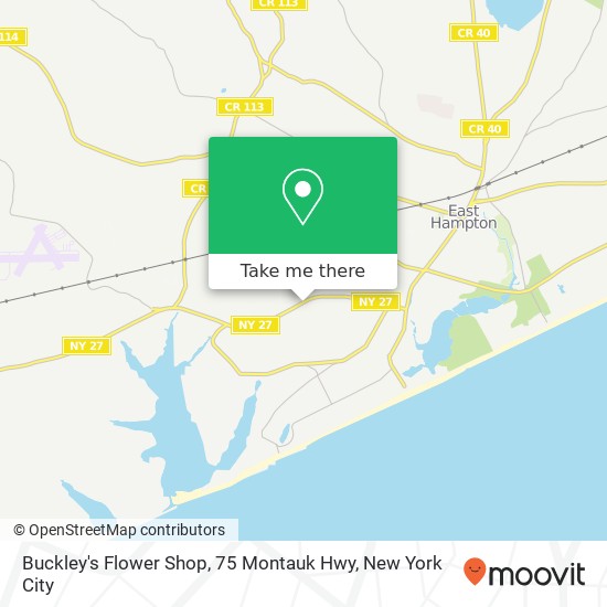 Mapa de Buckley's Flower Shop, 75 Montauk Hwy