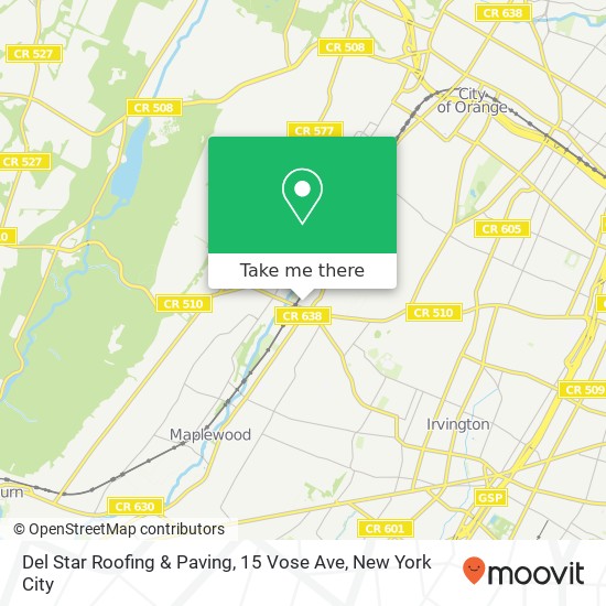 Mapa de Del Star Roofing & Paving, 15 Vose Ave
