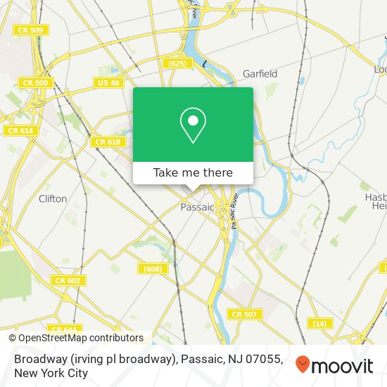 Broadway (irving pl broadway), Passaic, NJ 07055 map