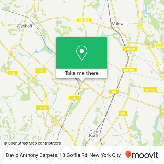 Mapa de David Anthony Carpets, 18 Goffle Rd