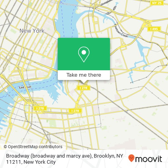 Broadway (broadway and marcy ave), Brooklyn, NY 11211 map
