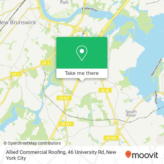 Mapa de Allied Commercial Roofing, 46 University Rd