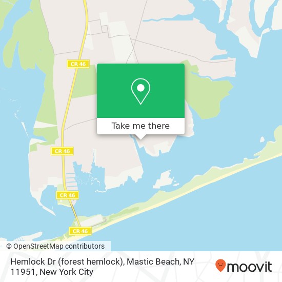 Mapa de Hemlock Dr (forest hemlock), Mastic Beach, NY 11951