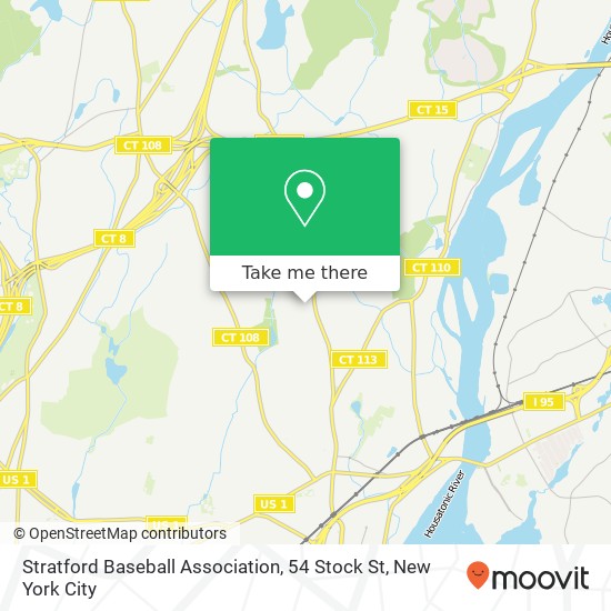 Mapa de Stratford Baseball Association, 54 Stock St