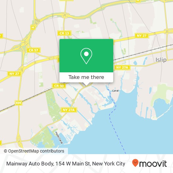 Mainway Auto Body, 154 W Main St map
