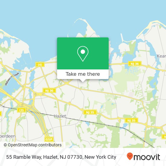 Mapa de 55 Ramble Way, Hazlet, NJ 07730