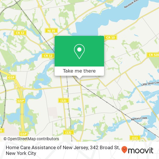 Home Care Assistance of New Jersey, 342 Broad St map