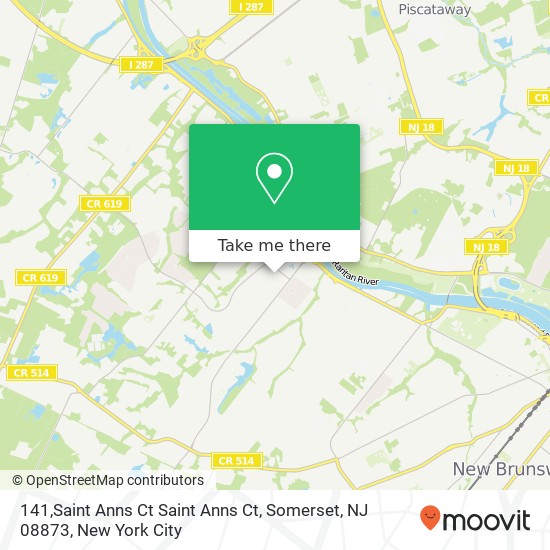 Mapa de 141,Saint Anns Ct Saint Anns Ct, Somerset, NJ 08873