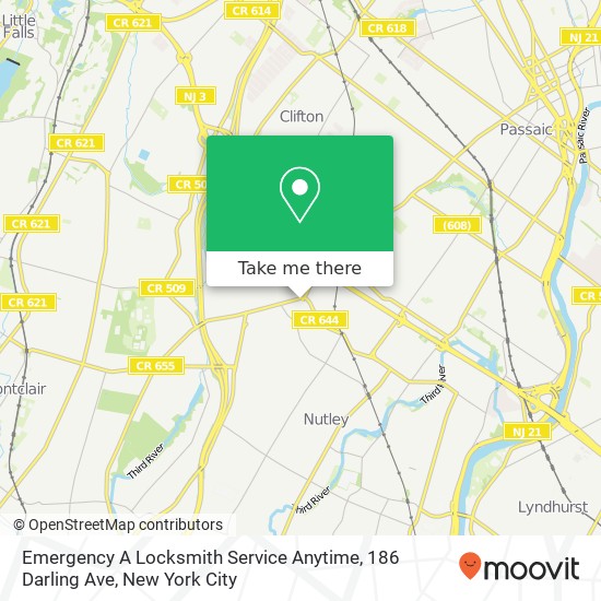 Mapa de Emergency A Locksmith Service Anytime, 186 Darling Ave