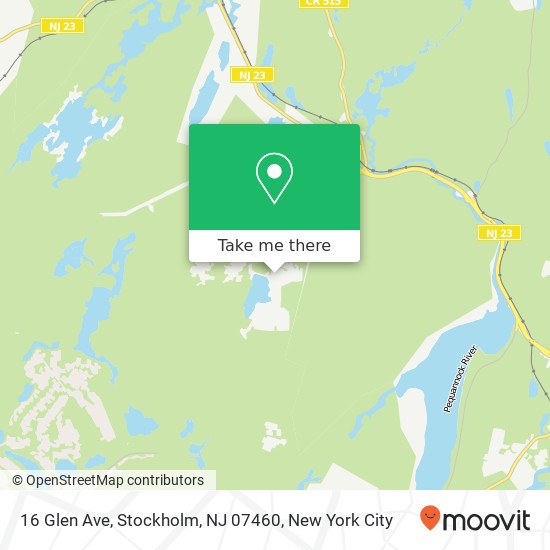 Mapa de 16 Glen Ave, Stockholm, NJ 07460