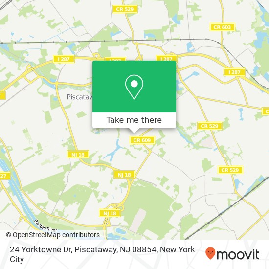 Mapa de 24 Yorktowne Dr, Piscataway, NJ 08854