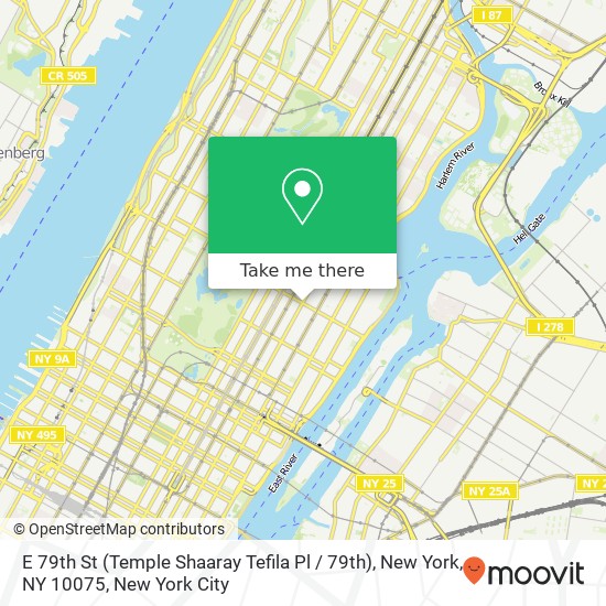 E 79th St (Temple Shaaray Tefila Pl / 79th), New York, NY 10075 map