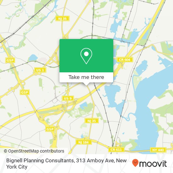 Bignell Planning Consultants, 313 Amboy Ave map