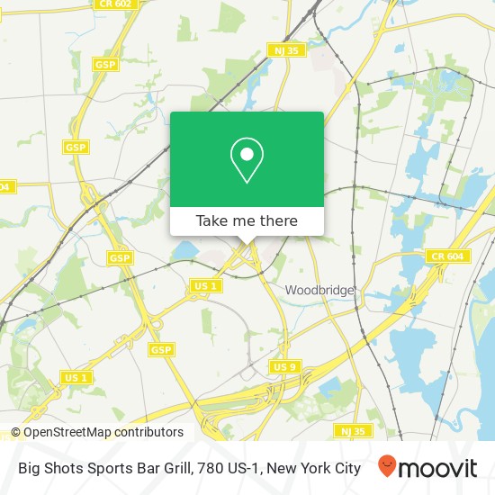 Mapa de Big Shots Sports Bar Grill, 780 US-1