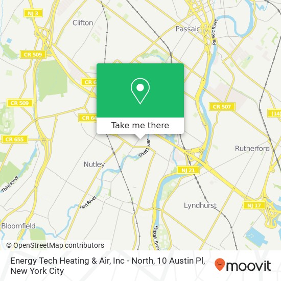Mapa de Energy Tech Heating & Air, Inc - North, 10 Austin Pl