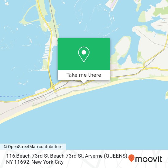 Mapa de 116,Beach 73rd St Beach 73rd St, Arverne (QUEENS), NY 11692