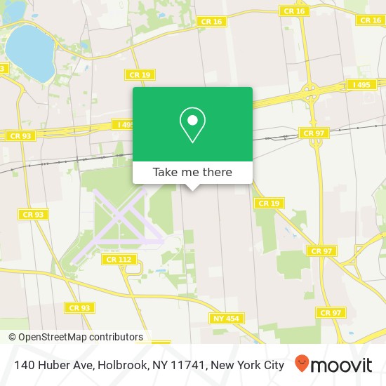 Mapa de 140 Huber Ave, Holbrook, NY 11741