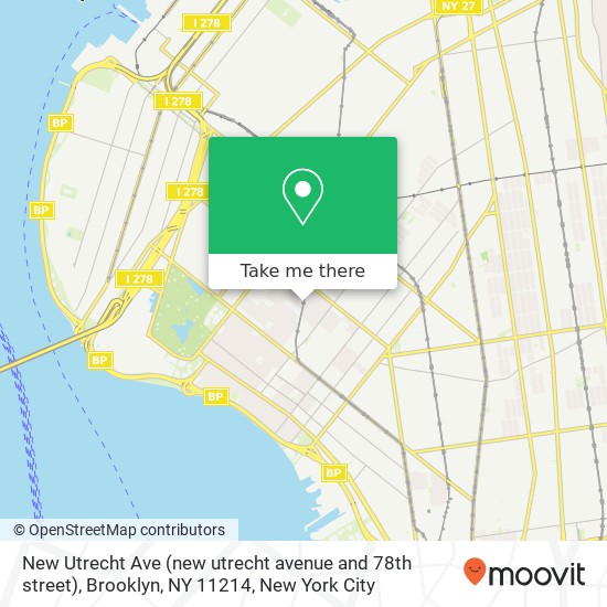 Mapa de New Utrecht Ave (new utrecht avenue and 78th street), Brooklyn, NY 11214