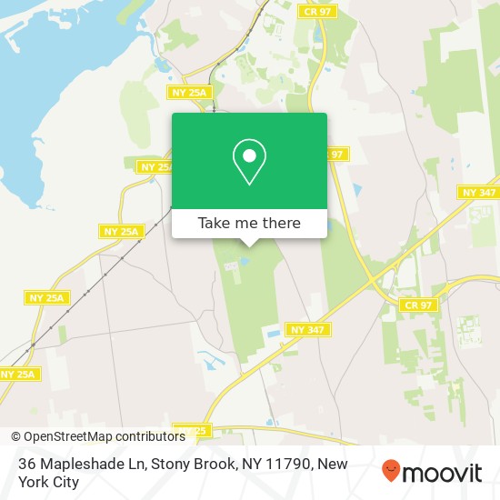 Mapa de 36 Mapleshade Ln, Stony Brook, NY 11790