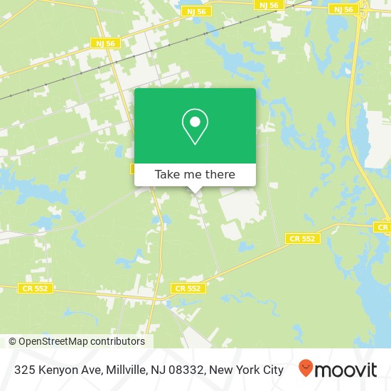 Mapa de 325 Kenyon Ave, Millville, NJ 08332