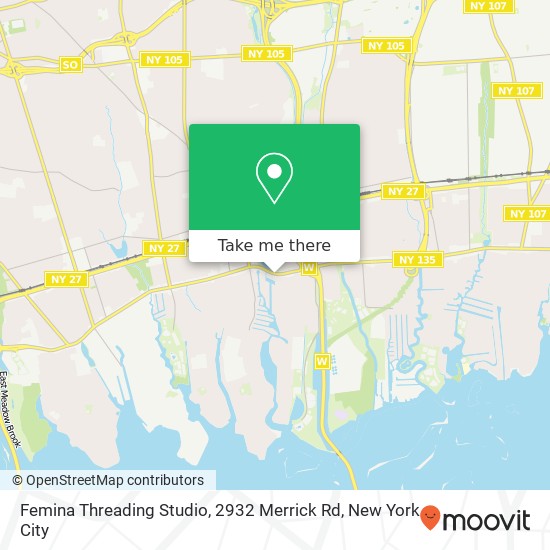 Mapa de Femina Threading Studio, 2932 Merrick Rd