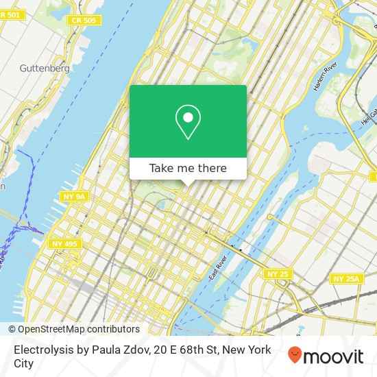 Electrolysis by Paula Zdov, 20 E 68th St map