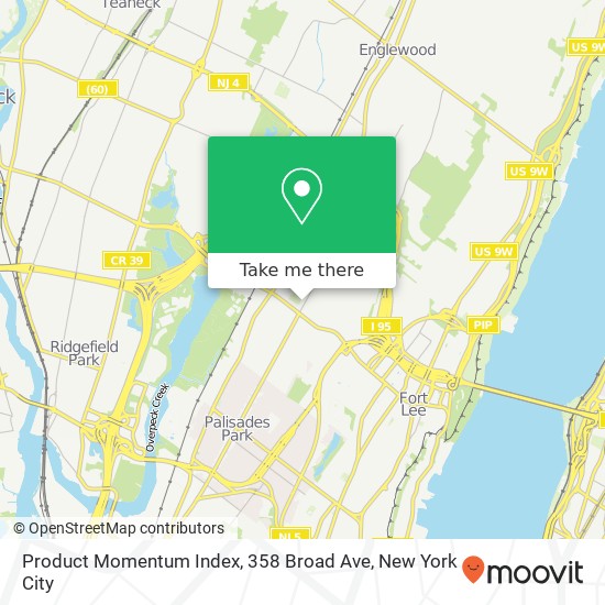 Mapa de Product Momentum Index, 358 Broad Ave