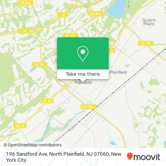 196 Sandford Ave, North Plainfield, NJ 07060 map