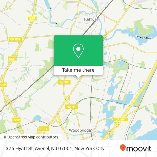 Mapa de 375 Hyatt St, Avenel, NJ 07001