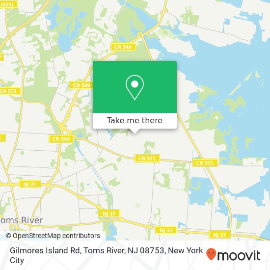 Mapa de Gilmores Island Rd, Toms River, NJ 08753