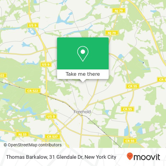 Mapa de Thomas Barkalow, 31 Glendale Dr