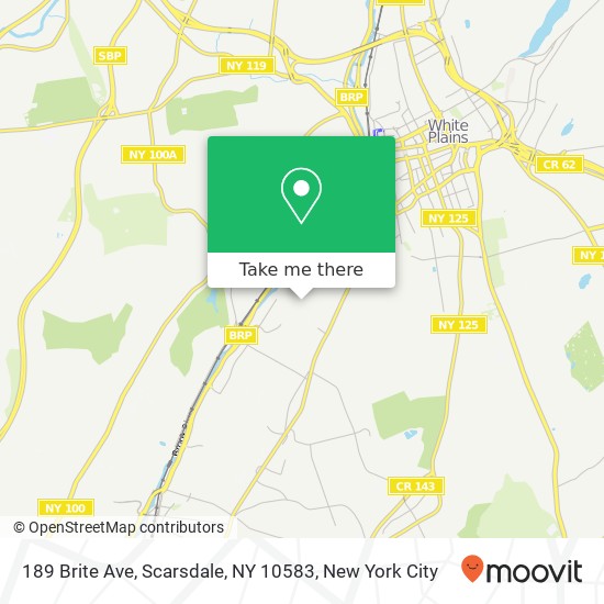 Mapa de 189 Brite Ave, Scarsdale, NY 10583