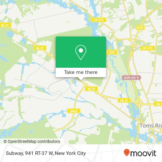 Subway, 941 RT-37 W map