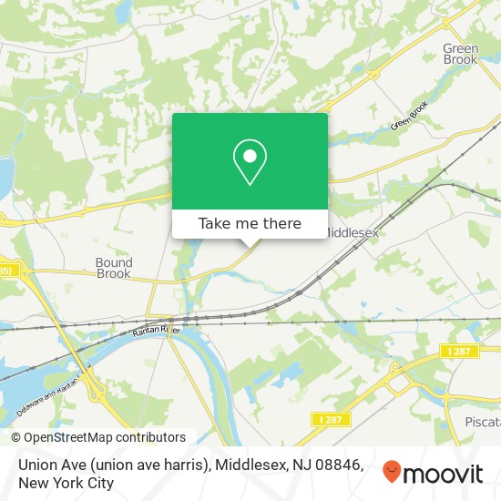 Mapa de Union Ave (union ave harris), Middlesex, NJ 08846