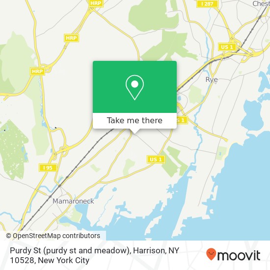 Mapa de Purdy St (purdy st and meadow), Harrison, NY 10528