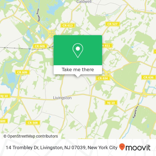 14 Trombley Dr, Livingston, NJ 07039 map