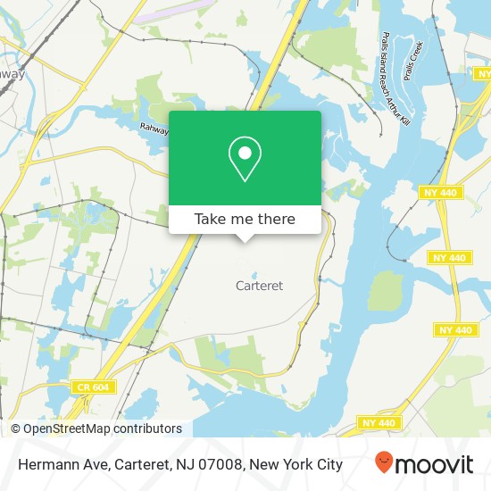 Mapa de Hermann Ave, Carteret, NJ 07008