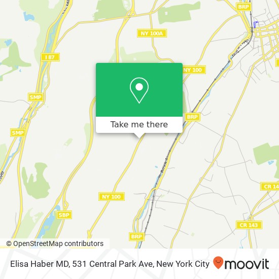 Mapa de Elisa Haber MD, 531 Central Park Ave