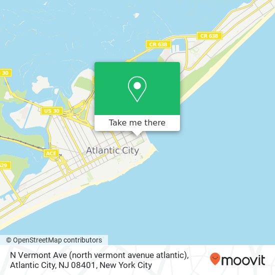 Mapa de N Vermont Ave (north vermont avenue atlantic), Atlantic City, NJ 08401