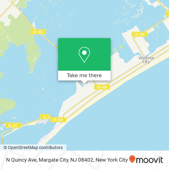 Mapa de N Quincy Ave, Margate City, NJ 08402