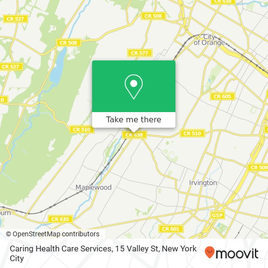 Mapa de Caring Health Care Services, 15 Valley St