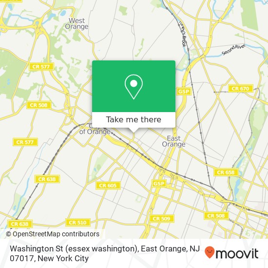 Washington St (essex washington), East Orange, NJ 07017 map