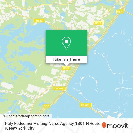 Mapa de Holy Redeemer Visiting Nurse Agency, 1801 N Route 9