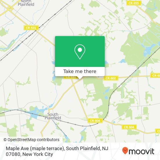 Mapa de Maple Ave (maple terrace), South Plainfield, NJ 07080