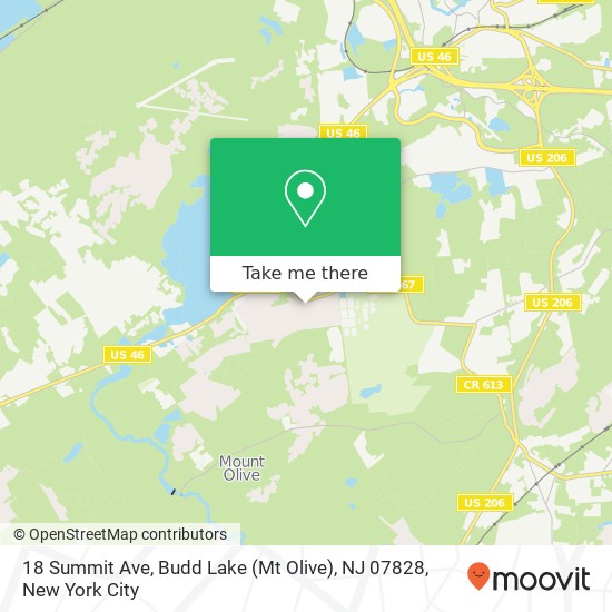 Mapa de 18 Summit Ave, Budd Lake (Mt Olive), NJ 07828