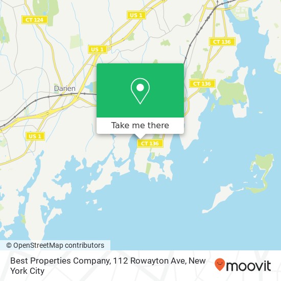 Mapa de Best Properties Company, 112 Rowayton Ave