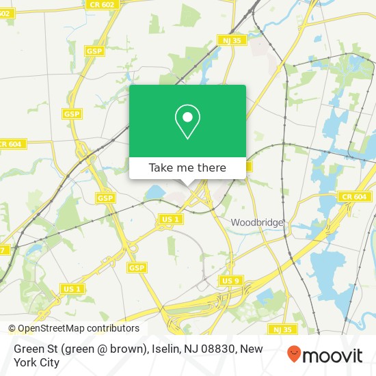 Green St (green @ brown), Iselin, NJ 08830 map
